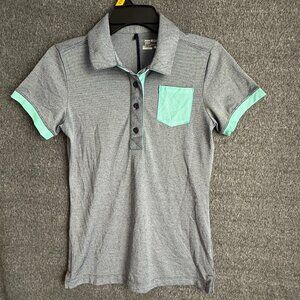 Nike Golf Womans Blue Short Sleeve Pocket Collared Button up Top Size S